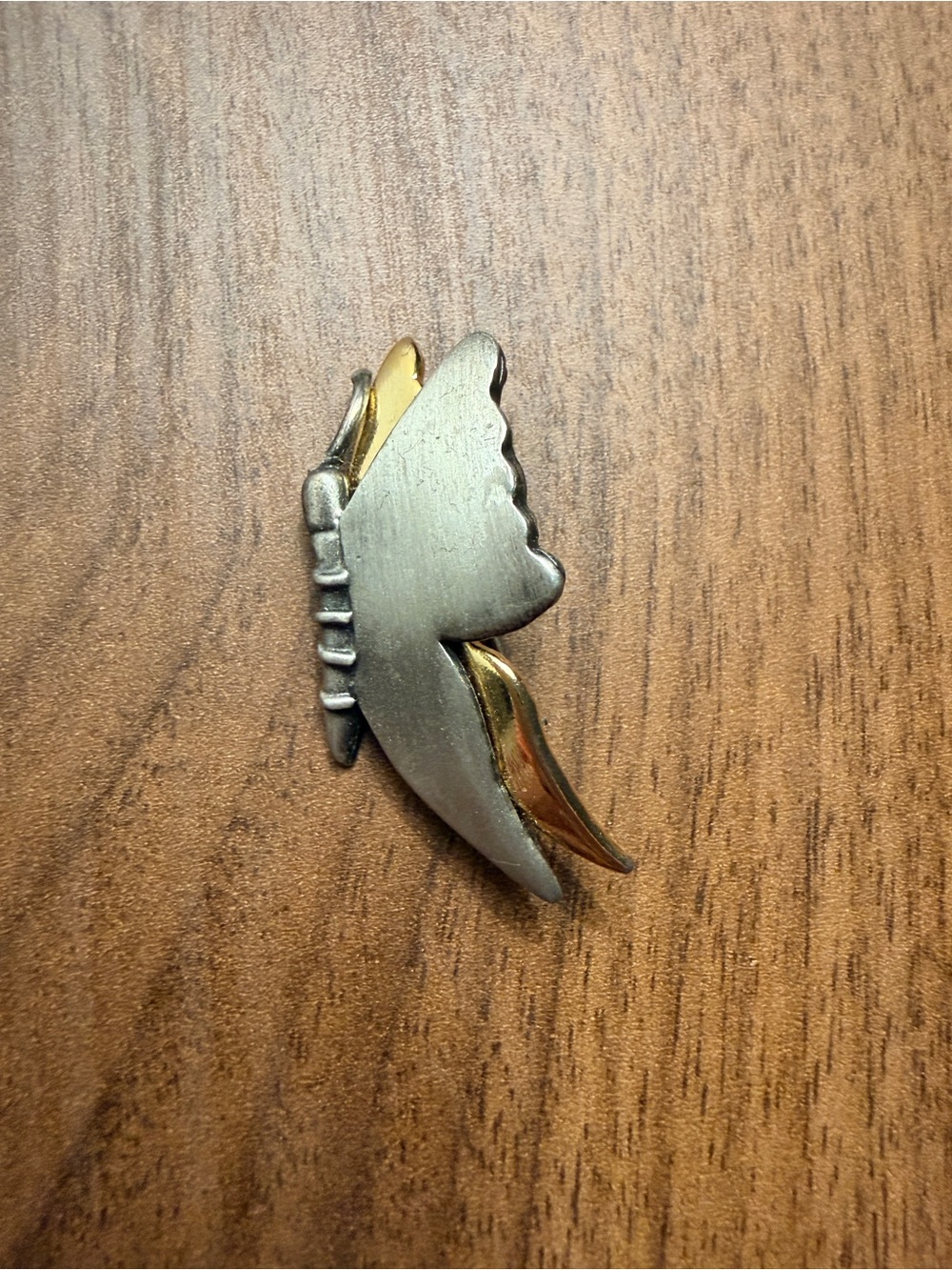 Edgar Berebi Two-Tone Silver and Gold Butterfly Wing Brooch - Women Accessories